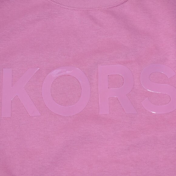 Michael Kors Men's KORS Wet 3D Logo Crewneck Sweatshirt CORAL M OVERSIZE / LARGE - Picture 3 of 12